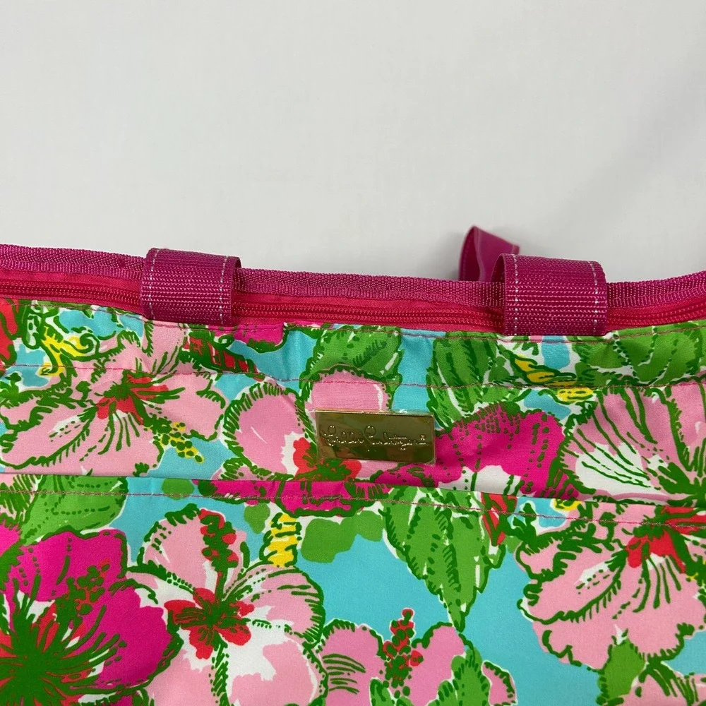 Lilly Pulitzer Floral Print Cooler Bag Insulated Beach Tote Crossbody Picnic Bag